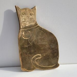 Vintage Solid Brass Cat Trivet